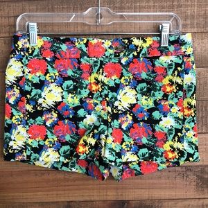 J. Crew Stretch Shorts with Floral Design Size 2